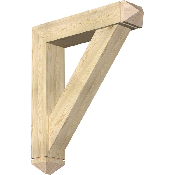 Ekena Millwork Traditional Arts and Crafts Rough Sawn Bracket w/ Offset Brace, Douglas Fir, 8"W x 38"D x 44"H BKT0806X38X44TRA03RDF - main